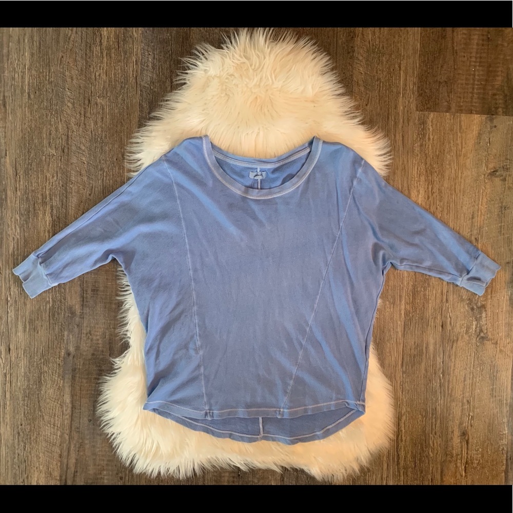 AERIE 3/4 Sleeve Light Blue Sweatshirt